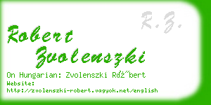 robert zvolenszki business card